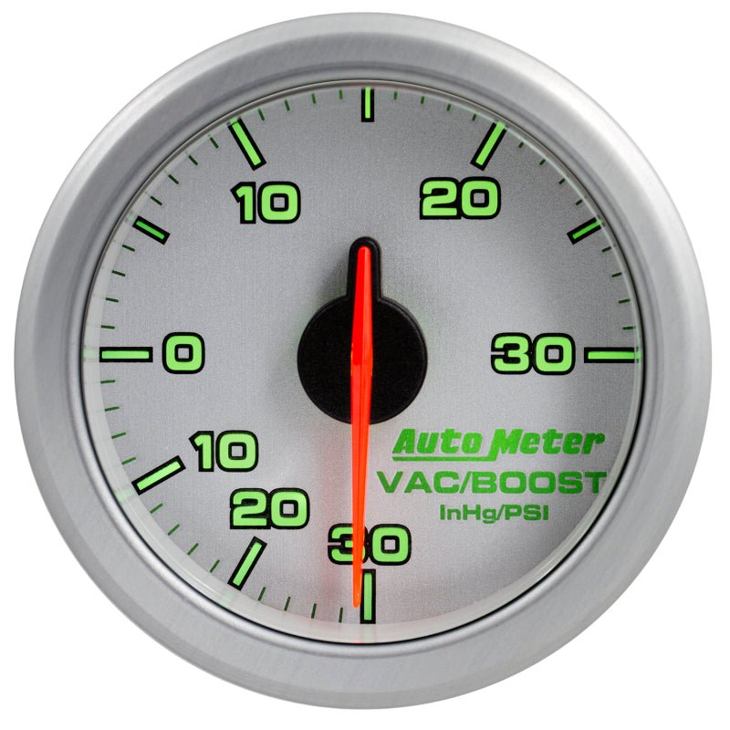 Autometer Airdrive 2-1/6in Boost/Vac Gauge 30in HG/30 PSI - Silver AutoMeter Gauges