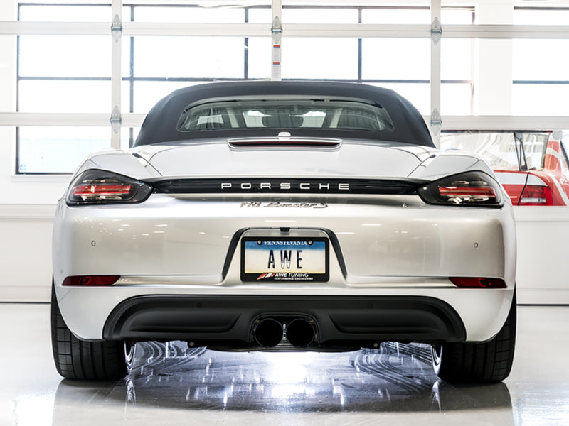 AWE Tuning Porsche 718 Boxster / Cayman Touring Edition Exhaust - Diamond Black Tips