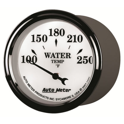 AutoMeter Gauge Water Temp 2-1/16in. 250 Deg. F Elec Old Tyme White II AutoMeter Gauges