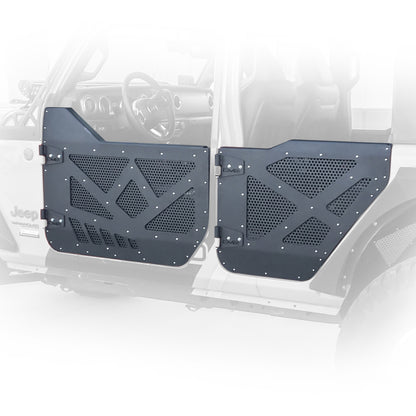 DV8 18-22 Jeep 4 Door JL/JT Aluminum Half Doors with Perforated Mesh Rear