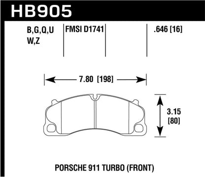 Hawk 14-18 Porsche 911 HP Plus Street Front Brake Pads