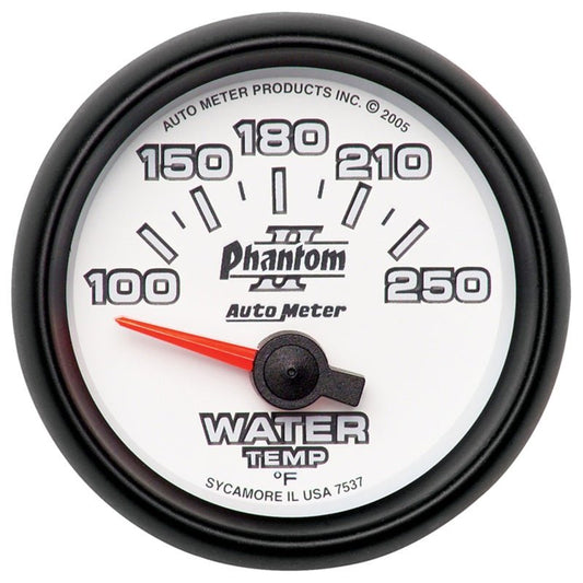Autometer Phantom II 52.4mm SSE 100-250 Deg F Water Temperature Gauge AutoMeter Gauges