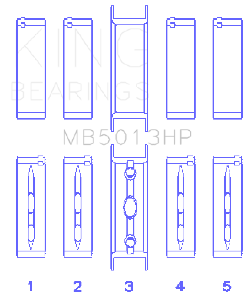 King Chevy LS1 / LS6 / LS3 (Size STD) Bi-Metal Performance Main Bearing Set