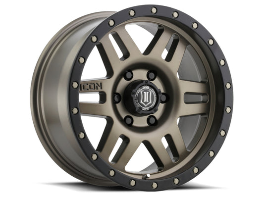 ICON Six Speed 17x8.5 6x5.5 25mm Offset 5.75in BS 108.1mm Bore Bronze Wheel