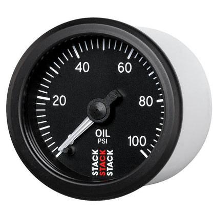 Autometer Stack 52mm 0-100 PSI 1/8in NPTF Male Pro Stepper Motor Oil Pressure Gauge - Black AutoMeter Gauges