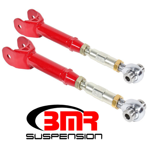 BMR 16-17 6th Gen Camaro Lower Trailing Arms w/ On-Car Adj. Rod Ends - Red BMR Suspension Suspension Arms & Components