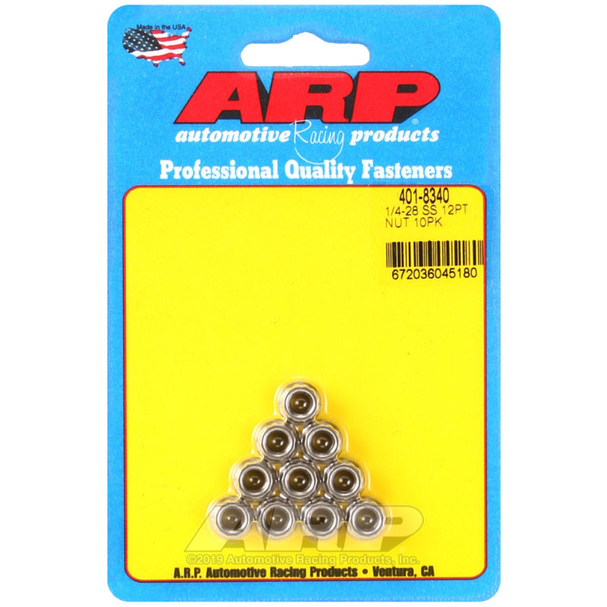 ARP 1/4-20in SS 12pt Nut Kit (10/pkg) ARP Hardware Kits - Other