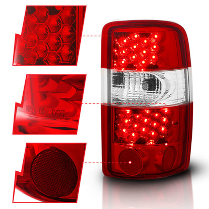 ANZO 2000-2006 Chevrolet Suburban LED Taillights Red/Clear