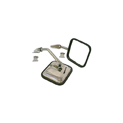 Rugged Ridge 55-86 Jeep CJ Stainless Steel Side Mirror Kit Rugged Ridge Exterior Trim