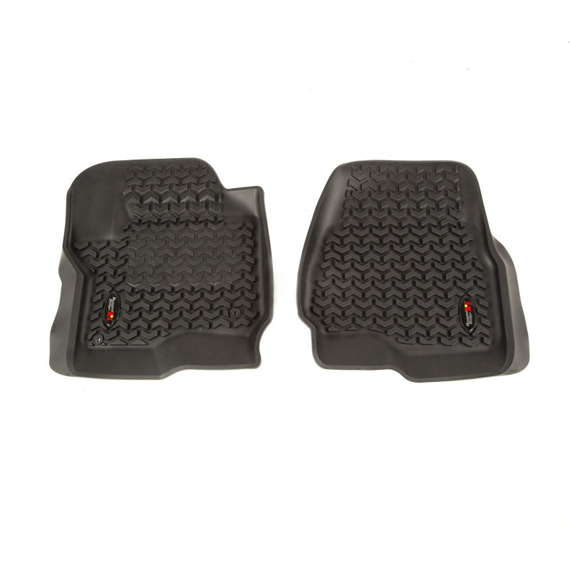 Rugged Ridge Floor Liner Front Black 2017-2018 Ford F-250 / F-350 / F-450 / F-550 Regular Rugged Ridge Floor Mats - Rubber