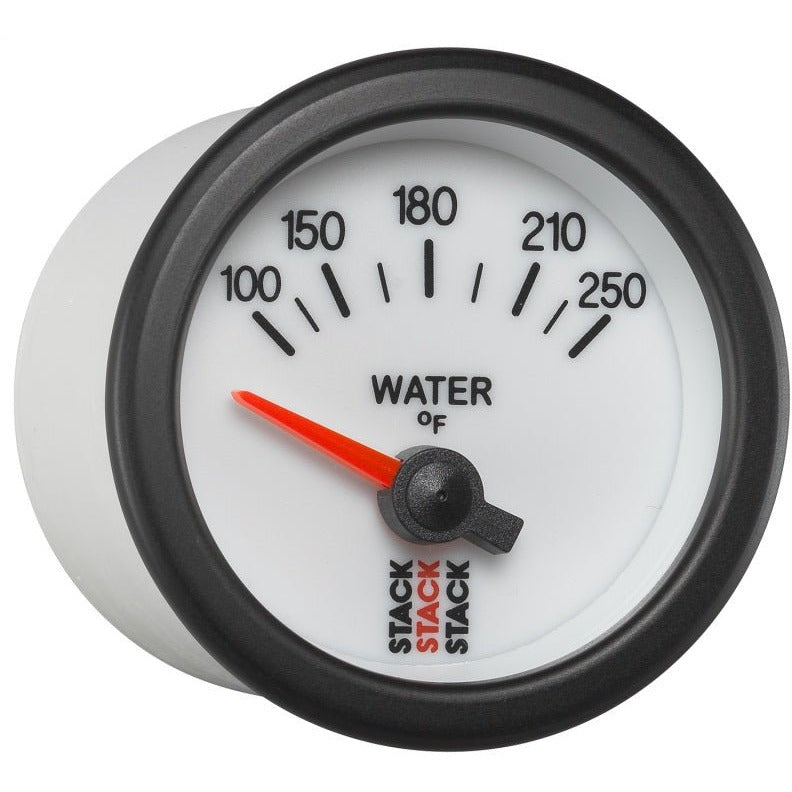 Autometer Stack 52mm 100-250 Deg F 1/8in NPTF Electric Water Temp Gauge - White AutoMeter Gauges