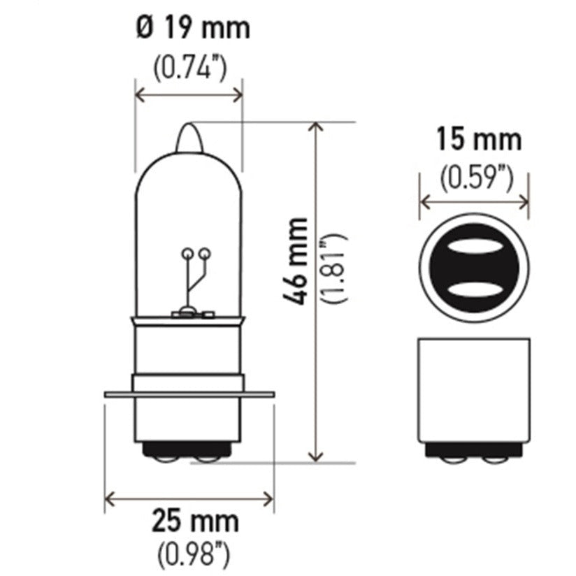 Hella Bulb 3603 12V 25/25W Px15D T6 Hella Bulbs