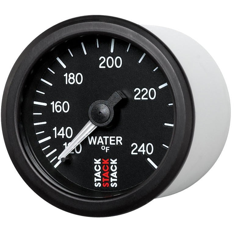 Autometer Stack 52mm 120-240 Deg F 1/2in Npt (M) Mechanical Water Temp Gauge - Black AutoMeter Gauges