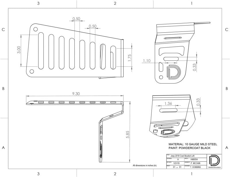 Diode Dynamics 18-21 Jeep JL Wrangler/Gladiator SS3 Cowl LED Bracket Kit - White Sport