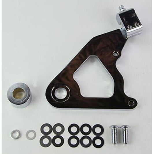 Wilwood Caliper Mounting Kit Chrome w/Bracket GP310 2000-Present Softail Wilwood Brake Hardware