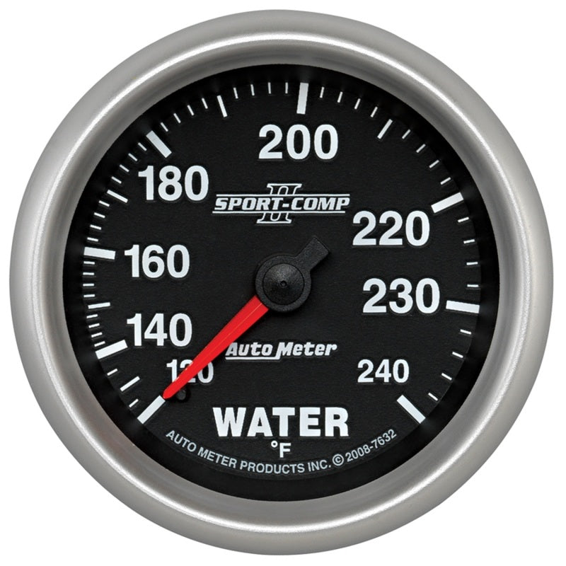 AutoMeter Gauge Water Temp 2-5/8in. 120-240 Deg. F Mechanical Sport-Comp II AutoMeter Gauges