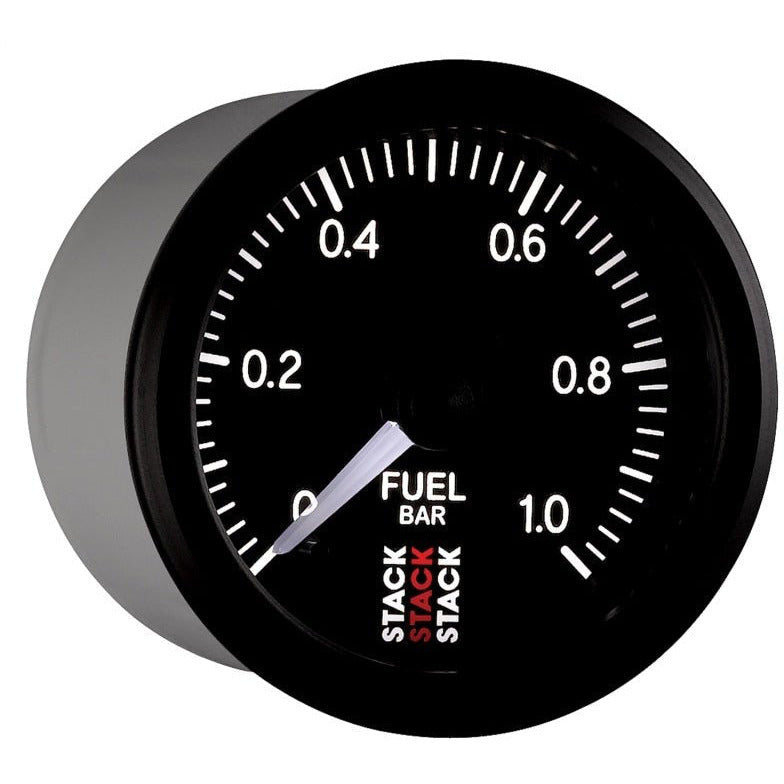 Autometer Stack 52mm 0-1 Bar M10 Male Pro Stepper Motor Fuel Pressure Gauge - Black AutoMeter Gauges