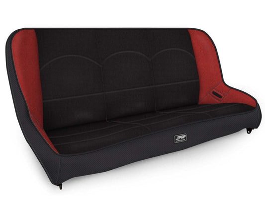 PRP Jeep JKU/JLU Low Back Rear Bench - Black/Red