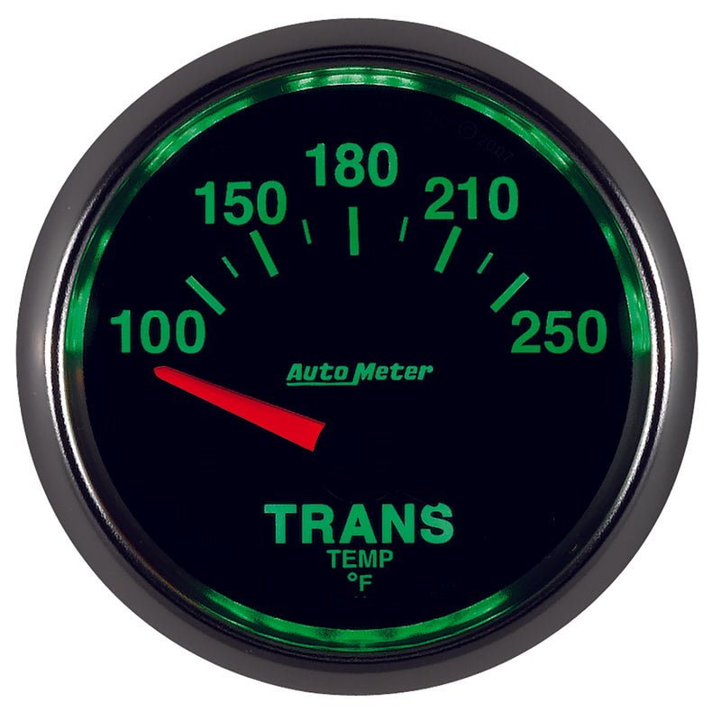 Autometer GS 52mm 100-250 Degree F Short Sweep Electronic Transmission Temperature Gauge AutoMeter Gauges