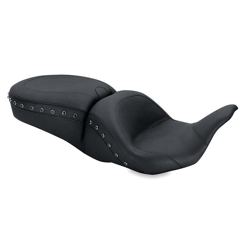 Mustang 08-21 Harley Electra Glide,Rd Glide,Rd King Str Glide Lowdown 1PC Seat Black Pearls - Black