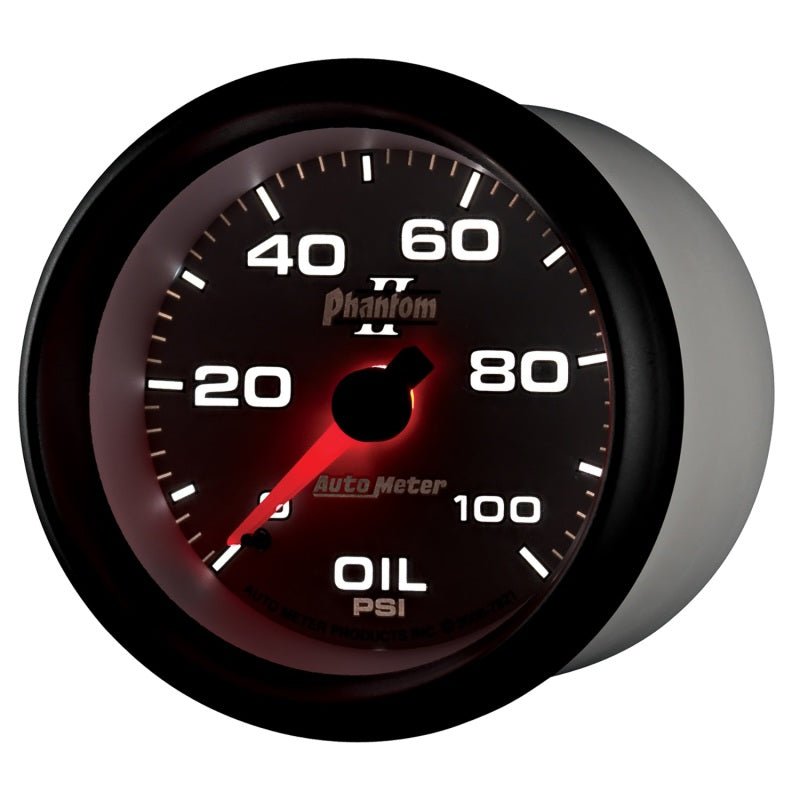 Autometer Phantom II 2-5/8in 100 PSI Mechanical Oil Pressure Gauge AutoMeter Gauges