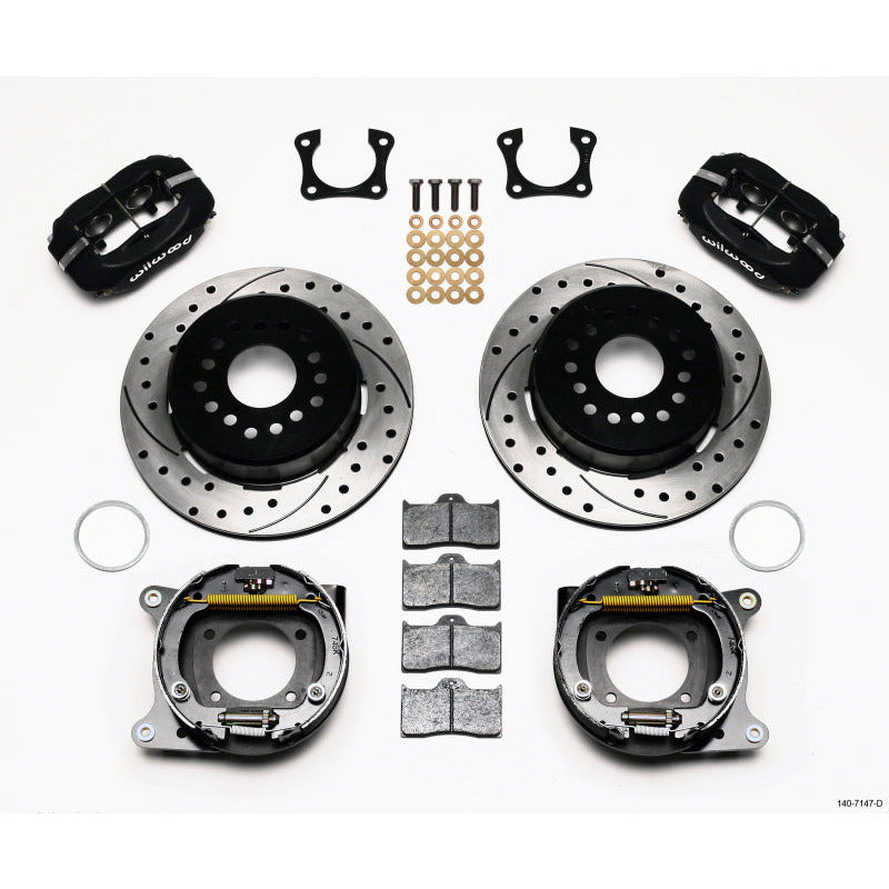 Wilwood Forged Dynalite P/S Park Brake Kit Drilled 58-64 Olds/Pontiac Ends Wilwood Big Brake Kits