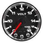 Autometer Spek-Pro Gauge Voltmeter 2 1/16in 16V Stepper Motor W/Peak & Warn Blk/Chrm AutoMeter Gauges