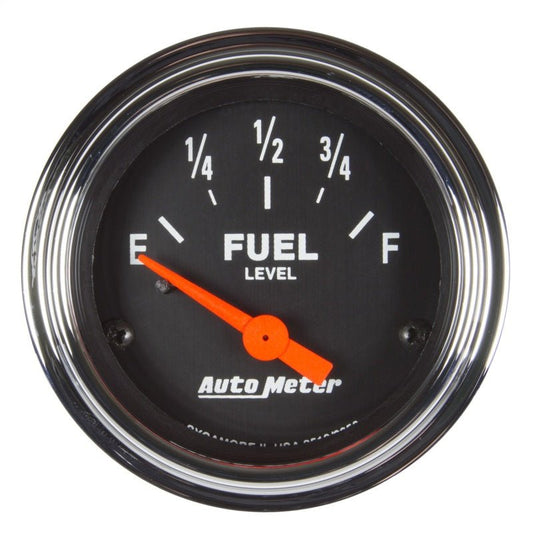 Autometer Traditional Chrome Gauge Fuel Level 2 1/16in 73e To 10f(Aftermarket Linear) Elec AutoMeter Gauges