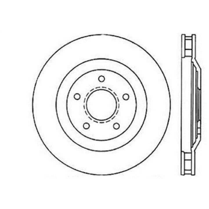 StopTech Power Slot 97-04 Chevy Corvette / 04 & 08 Cadillac XLR/XLR-V Front Left Drilled Rotors Stoptech Brake Rotors - Drilled