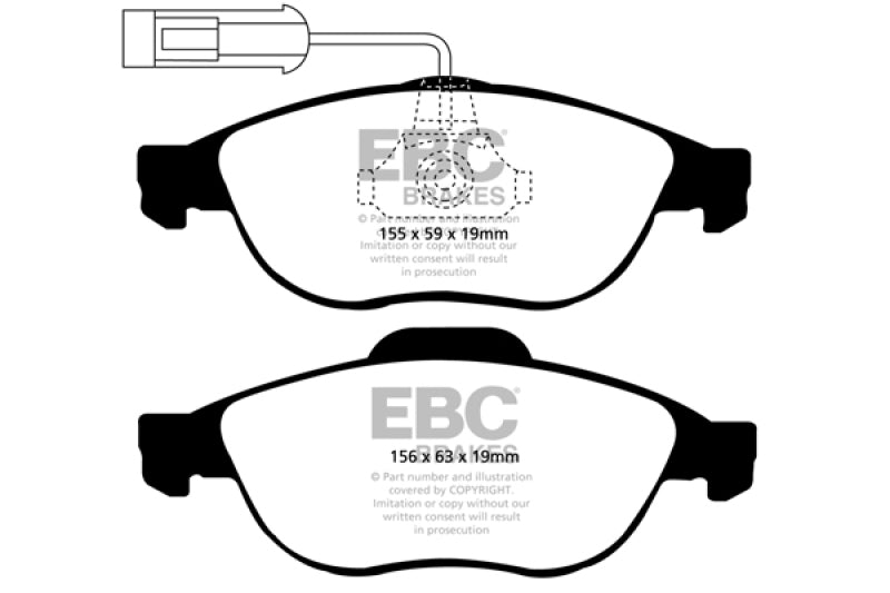 EBC 97-00 Alfa Romeo 156 1.8 Redstuff Front Brake Pads