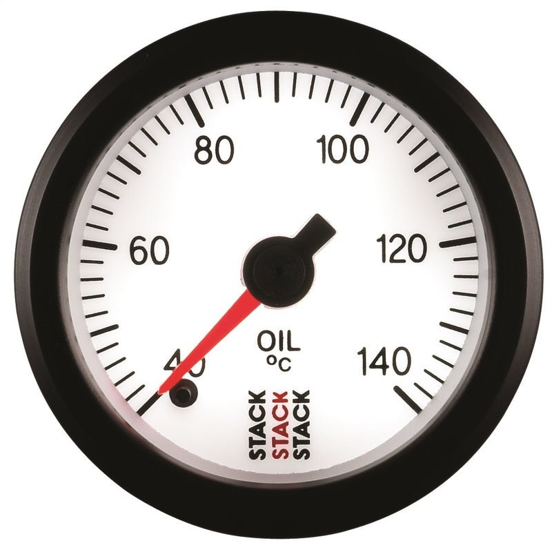 Autometer Stack 52mm 40-140 Deg C 1/8in NPTF Male Pro Stepper Motor Oil Temp Gauge - White AutoMeter Gauges