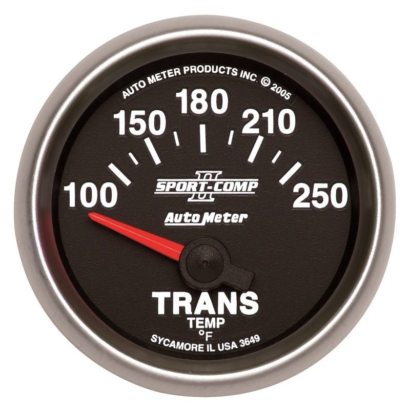 Autometer Sport-Comp II Short Sweep Electronic 100-250 Deg F Transmission Temp Gauge AutoMeter Gauges