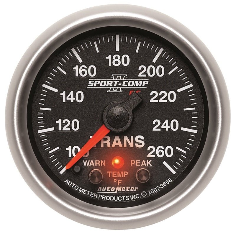 Autometer Elite 52.4mm 100-260F Transmission Temprature Peak & Warn w/ Electronic Control Gauge AutoMeter Gauges