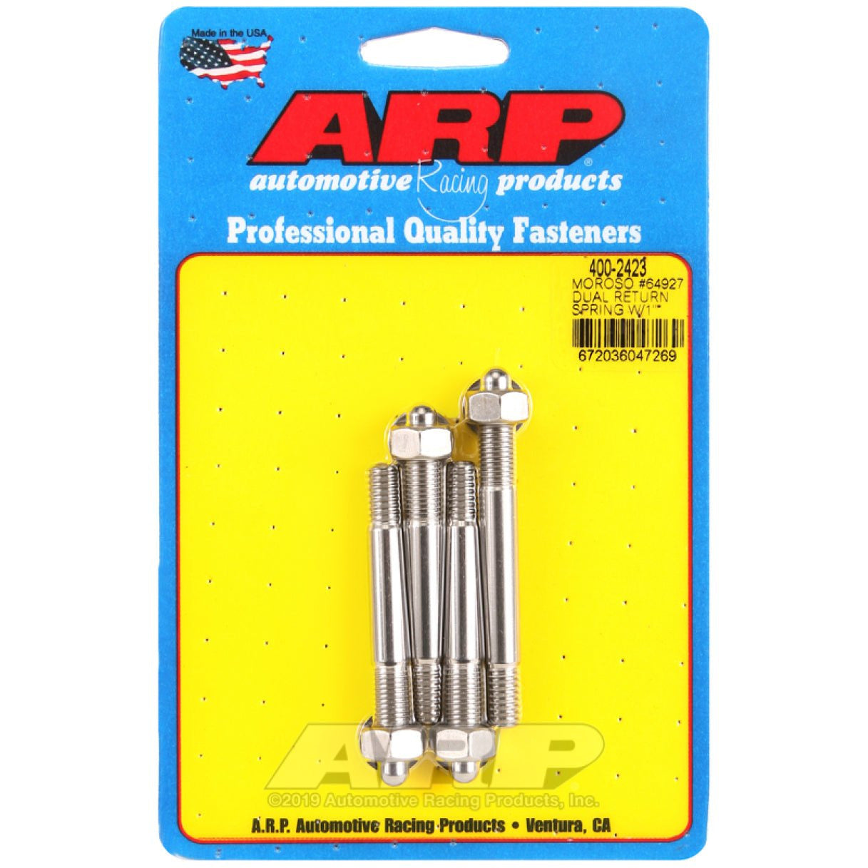 ARP Moroso 64927 Dual Return Spring w/ 1in Spacer Plate SS Carb Stud Kit ARP Hardware - Singles