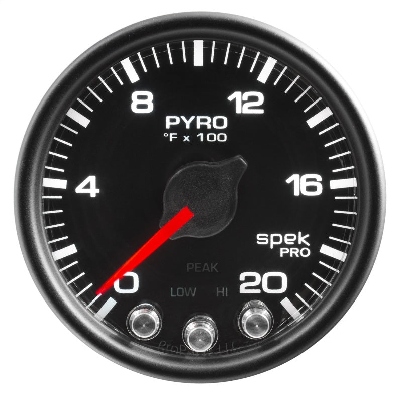 Autometer Spek-Pro Gauge Pyro. (Egt) 2 1/16in 2000f Stepper Motor W/Peak & Warn Blk/Blk AutoMeter Gauges