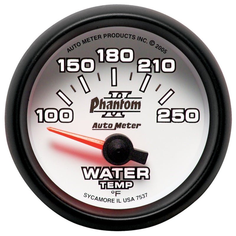 Autometer Phantom II 52.4mm SSE 100-250 Deg F Water Temperature Gauge AutoMeter Gauges