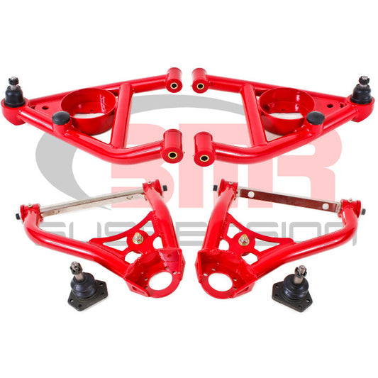 BMR 67-69 1st Gen F-Body Upper And Lower A-Arm Kit - Red BMR Suspension Control Arms