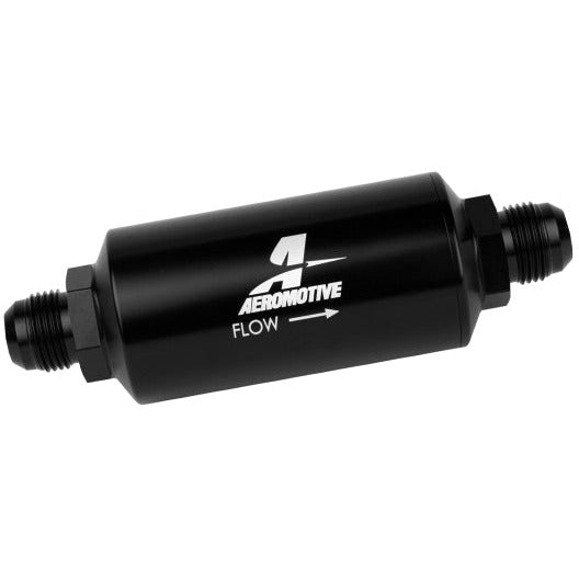 Aeromotive In-Line Filter - AN -10 size Male - 10 Micron Microglass Element - Bright-Dip Black Aeromotive Fuel Filters