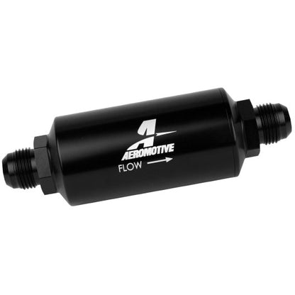 Aeromotive In-Line Filter - AN -10 size Male - 10 Micron Microglass Element - Bright-Dip Black Aeromotive Fuel Filters