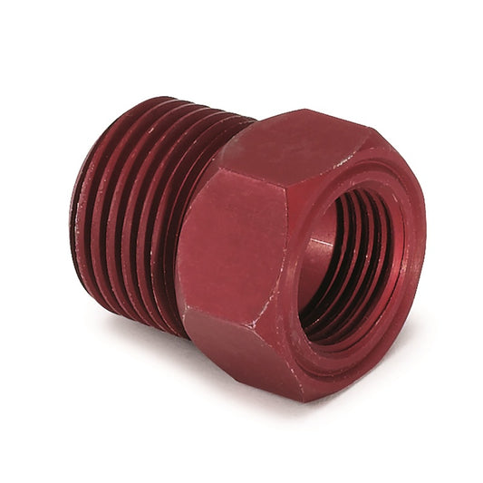 AutoMeter Fitting Adapter 1/2in. NPT Male Aluminum Red For Mech. Temp. Gauge AutoMeter Gauges