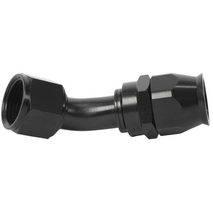 Aeromotive PTFE Hose End - AN-12 - 45 Deg - Black Anodized Aeromotive Fittings