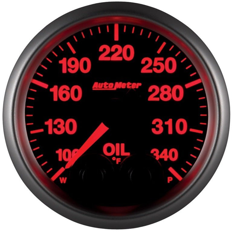 Autometer Elite 52mm 100-340 Deg F Oil Temp Peak & Warn w/ Electronic Control Gauge AutoMeter Gauges