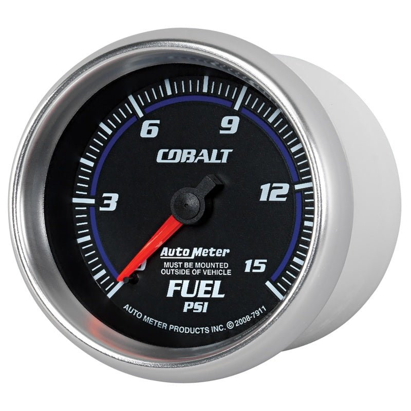 Autometer Cobalt 2-5/8in  Mechanical Fuel Pressure Gauge 0-15 PSI AutoMeter Gauges