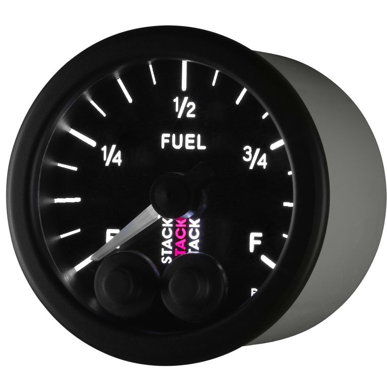 Autometer Stack 52mm 0-280 Ohm Programmable Pro-Control Fuel Level Gauge - Black AutoMeter Gauges