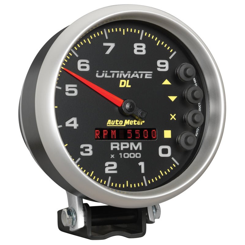 Autometer 5 inch Ultimate DL Playback Tachometer 9000 RPM - Black AutoMeter Performance Monitors