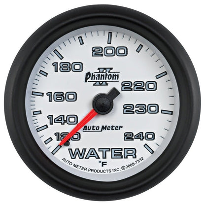 Autometer Phantom II 2-5/8in 120-240 Degree F Mechanical Water Gauge AutoMeter Gauges
