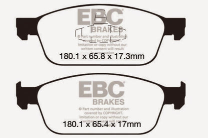 EBC 12+ Ford Focus 2.0 Turbo ST Greenstuff Front Brake Pads