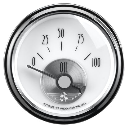 Autometer Prestige Series Pearl 2-1/16in 100PSI Electronic Oil Pressure Gauge AutoMeter Gauges