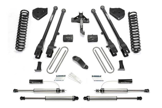 Fabtech 17-21 Ford F250/350 4WD Gas 4in 4Link Sys w/Coils & 2.25 Dl Resi Frt & Dl Rr Shks