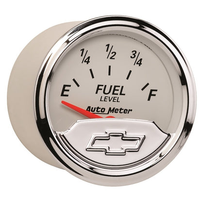 AutoMeter Gauge Fuel Level 2-1/16in. 240 Ohm(e) to 33 Ohm(f) Elec Chevrolet Heritage Bowtie AutoMeter Gauges